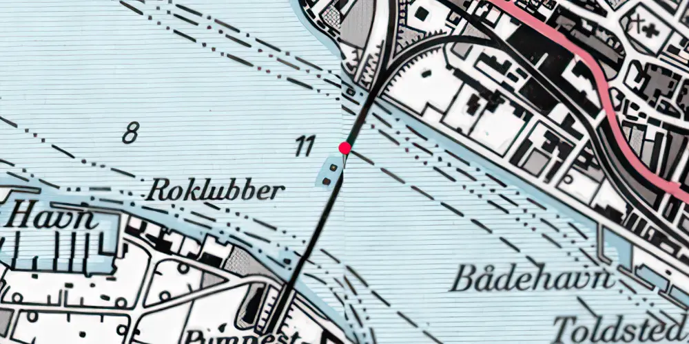 Historisk kort over Limfjordsbroen Jernbanebro [1879-1938]