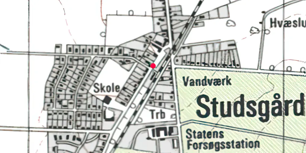 Historisk kort over Studsgård Station [1881-1964]
