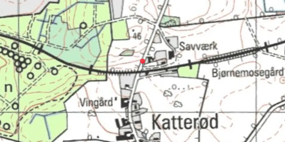 Historisk kort over Katterød Billetsalgssted [1883-1916]