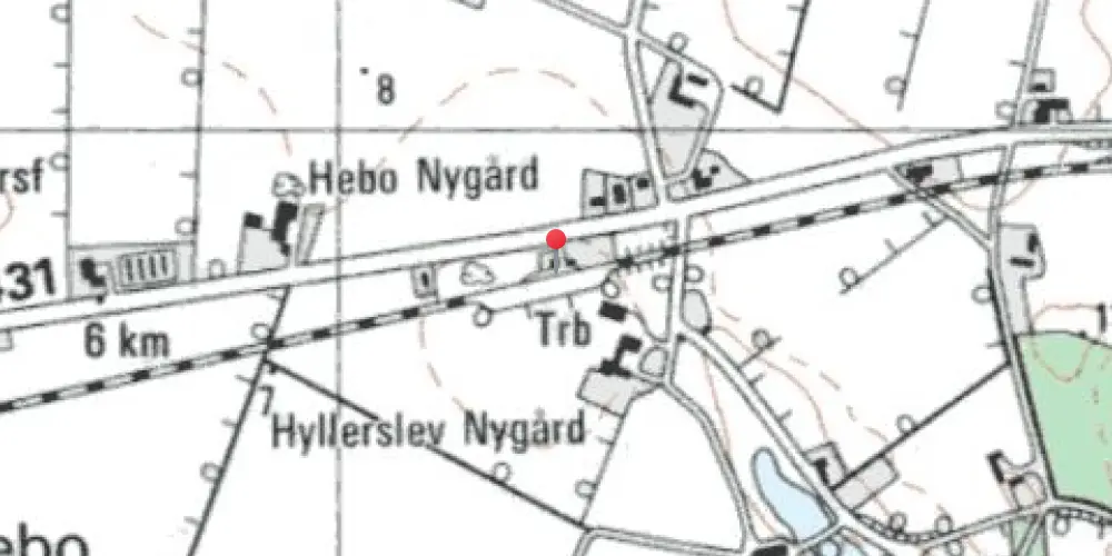 Historisk kort over Hyllerslev Trinbræt [1963-1986]