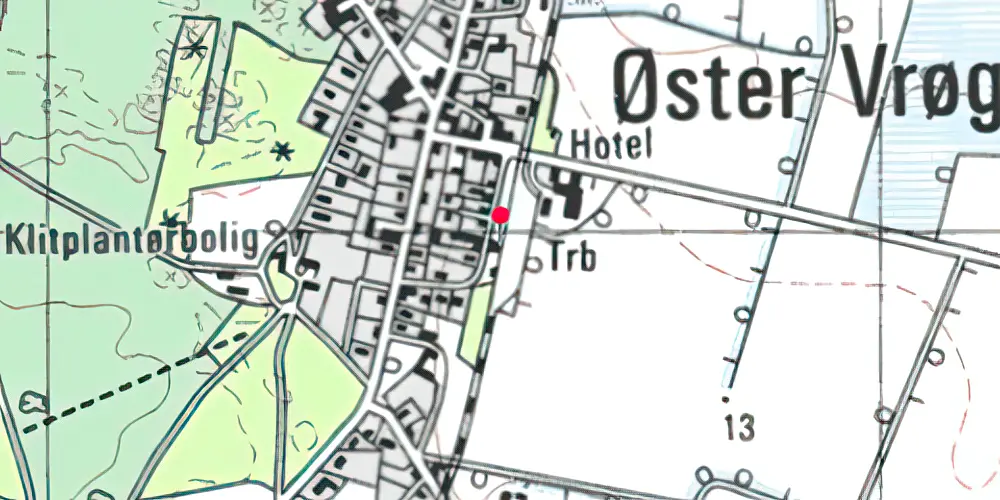 Historisk kort over Vrøgum Station [1903-1968]