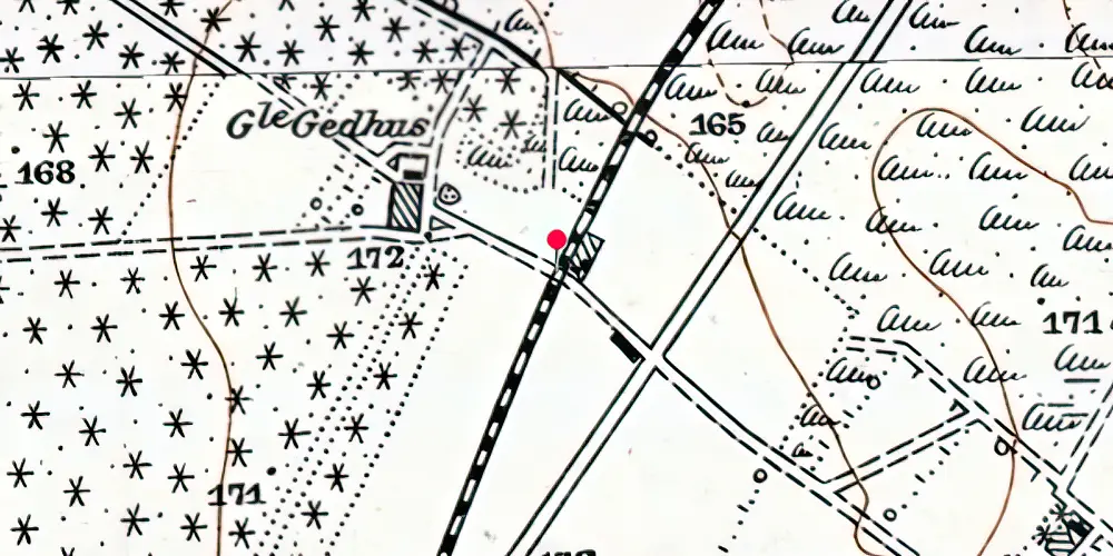 Historisk kort over Gedhus Sidespor [1921-1926]