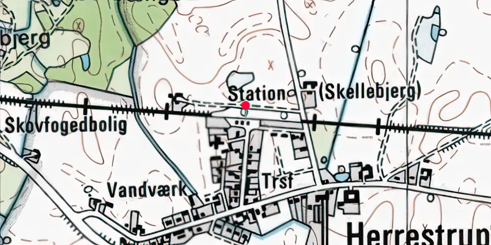 Historisk kort over Skellebjerg Station [1901-1982]