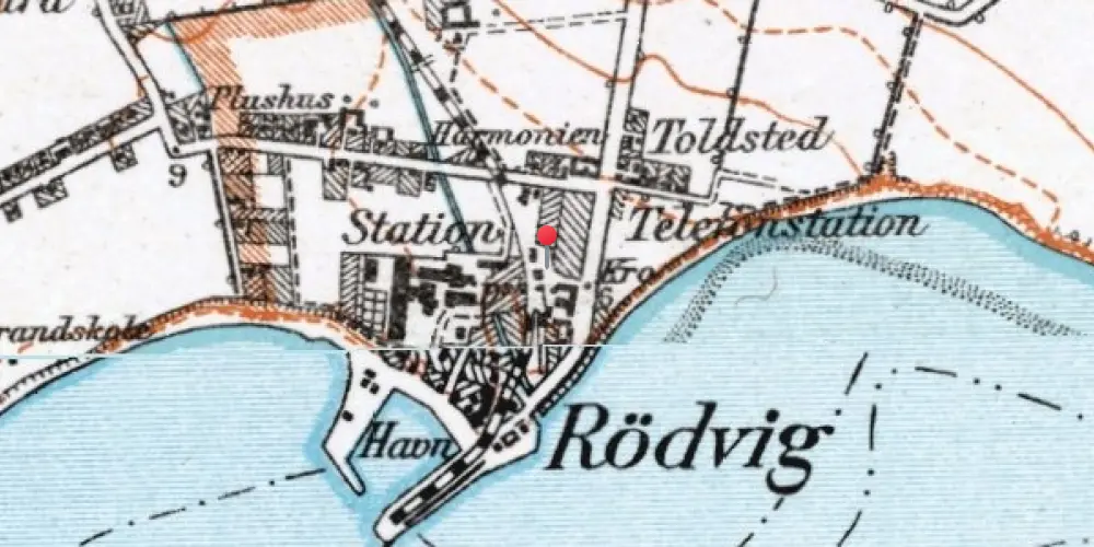 Historisk kort over Rødvig Station [1879-2004]