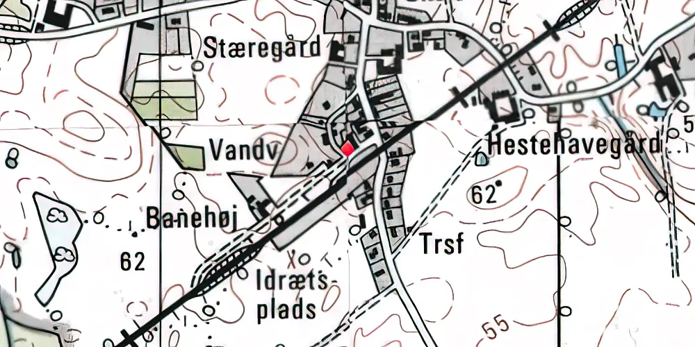 Historisk kort over Nårup Station