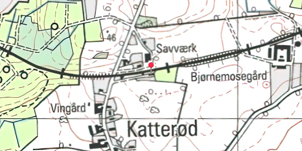 Historisk kort over Katterød Station