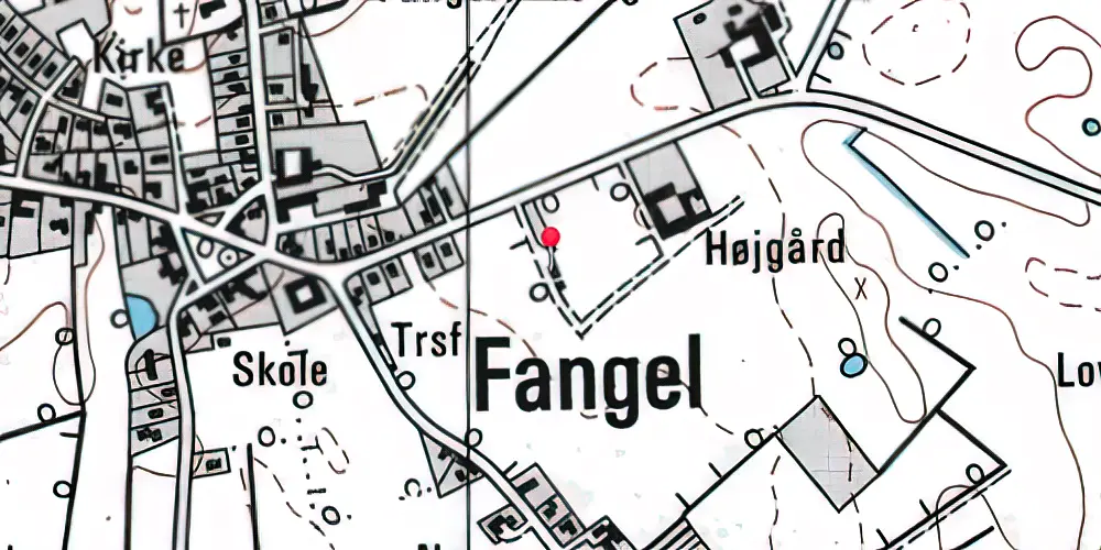 Historisk kort over Fangel Station