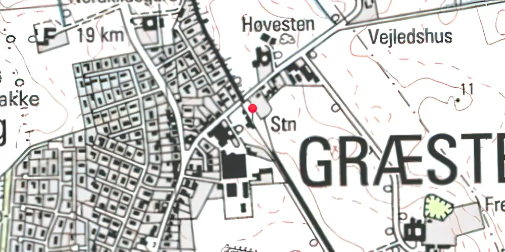 Historisk kort over Græsted Station
