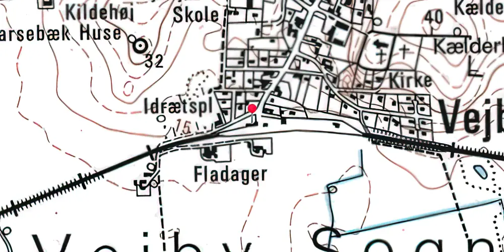Historisk kort over Vejby Station