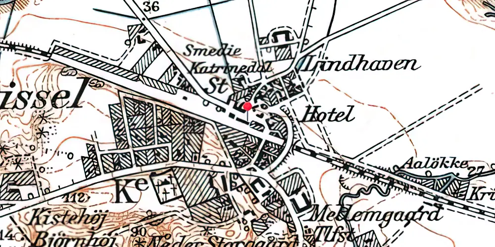 Historisk kort over Kvissel Station