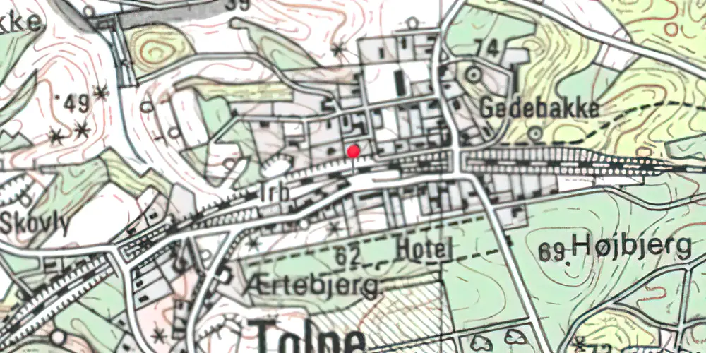 Historisk kort over Tolne Trinbræt