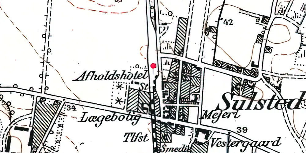 Historisk kort over Sulsted Teknisk Station