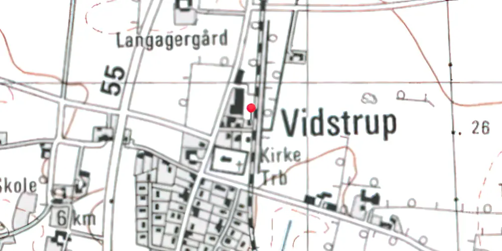 Historisk kort over Vidstrup Station
