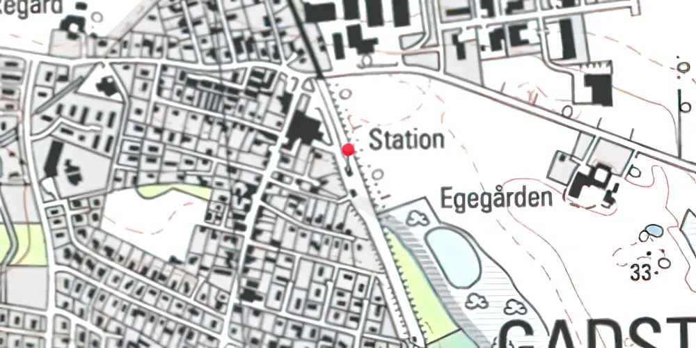 Historisk kort over Gadstrup Station