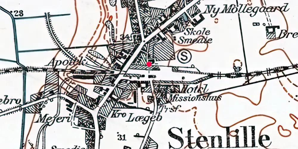 Historisk kort over Stenlille Trinbræt