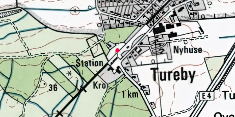 Historisk kort over Tureby Trinbræt