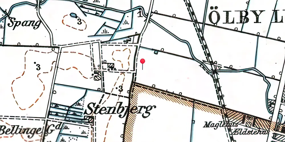 Historisk kort over Ølby S-togstrinbræt