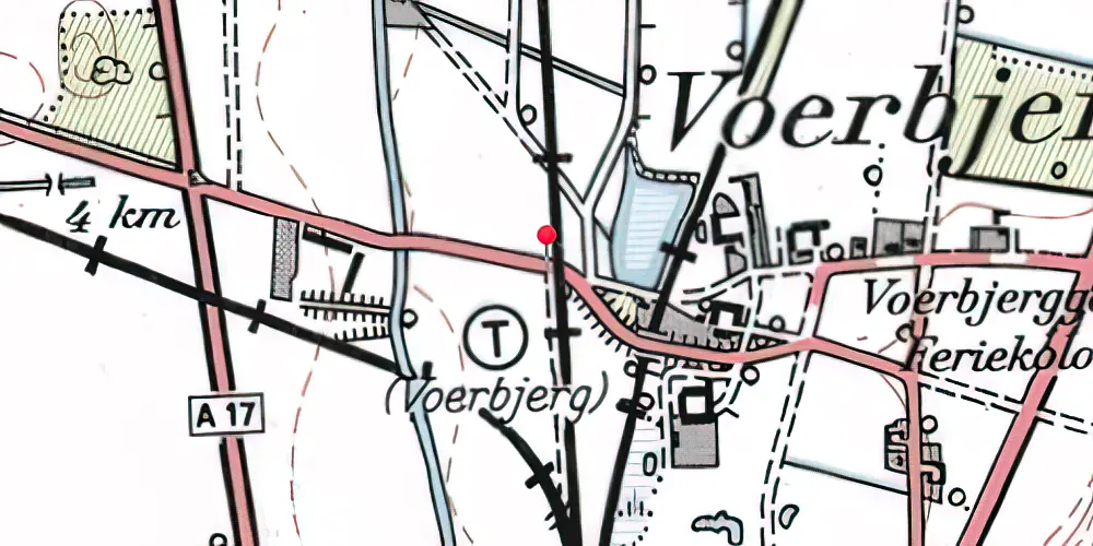Historisk kort over Voerbjerg Trinbræt