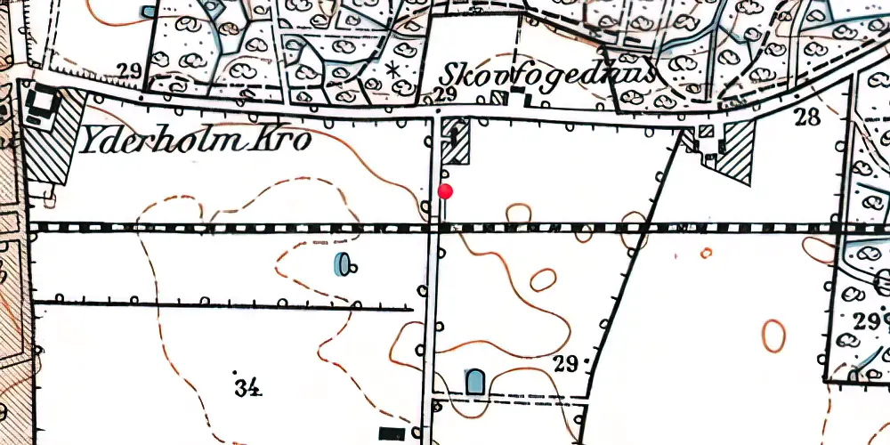Historisk kort over Ny Lellinge(gaard) Trinbræt