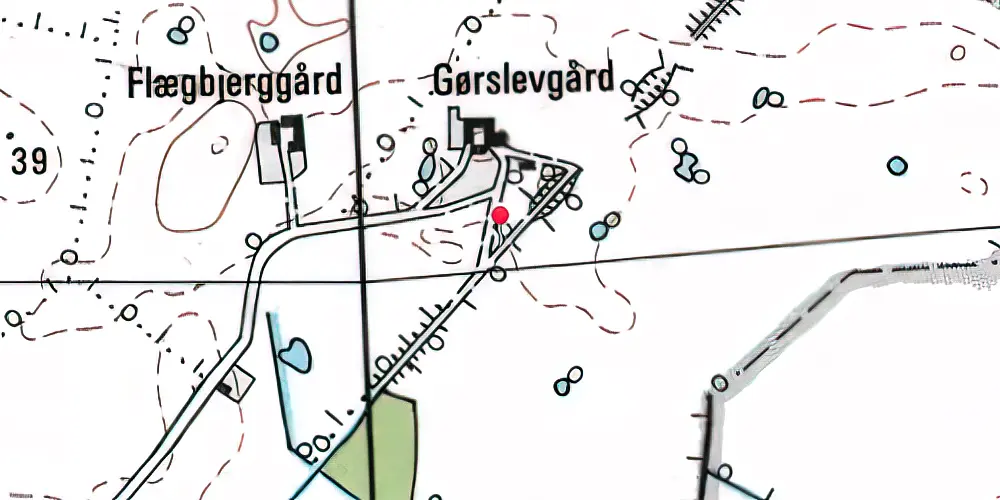 Historisk kort over Gørslevgaard Trinbræt