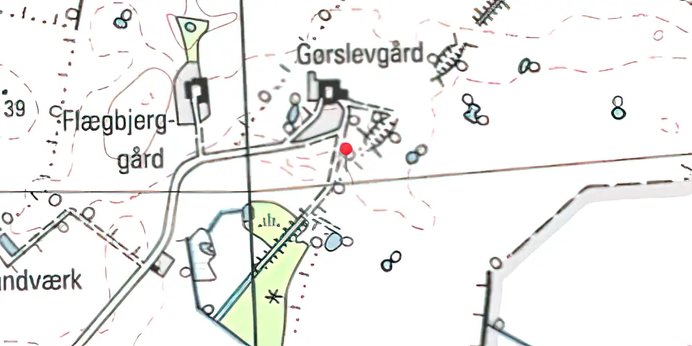 Historisk kort over Gørslevgaard Trinbræt