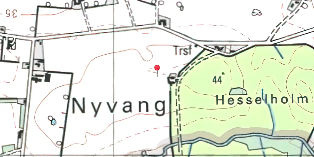 Historisk kort over Nyvang Trinbræt