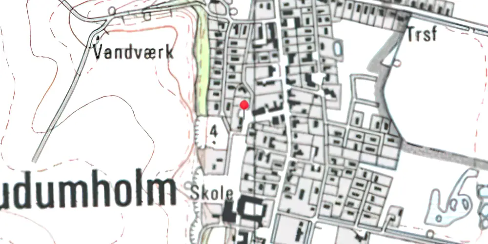 Historisk kort over Gudumholm Station