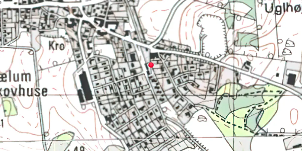 Historisk kort over Bælum Station