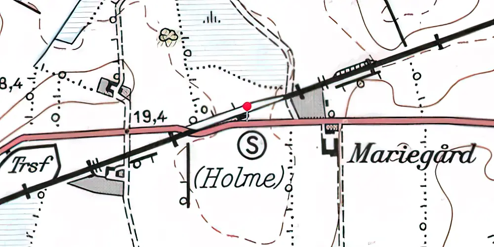 Historisk kort over Holme Station