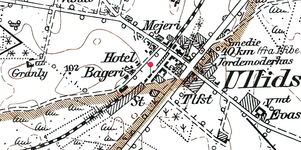 Historisk kort over Ullits Station