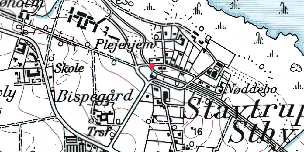 Historisk kort over Stavtrup Station
