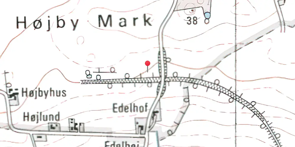 Historisk kort over Edelhofvejen Trinbræt