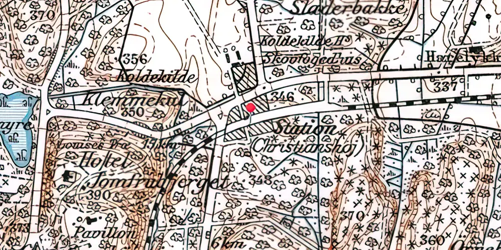 Historisk kort over Christianshøj Trinbræt med Sidespor