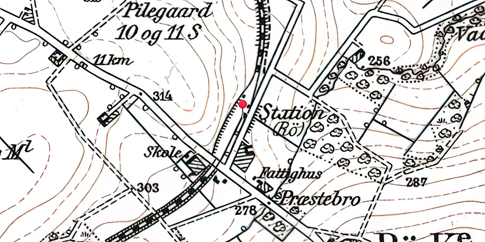 Historisk kort over Rø Station