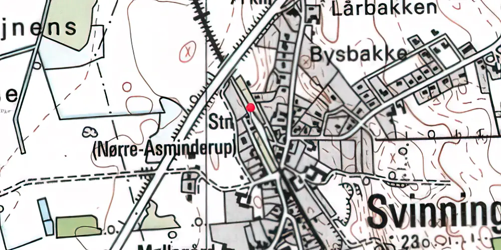 Historisk kort over Nørre Asmindrup Station