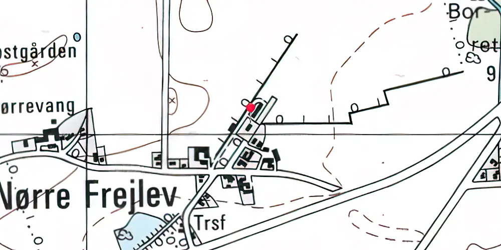 Historisk kort over Frejlev Station