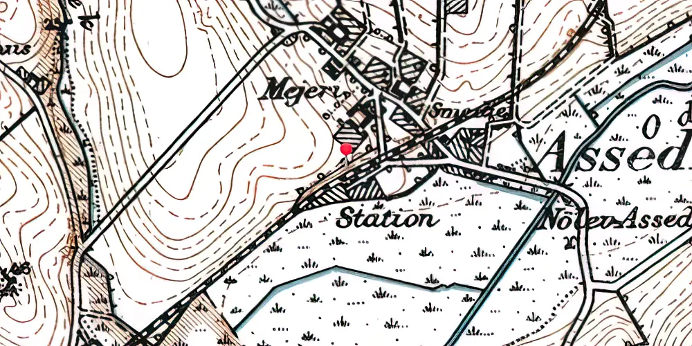 Historisk kort over Assedrup Station