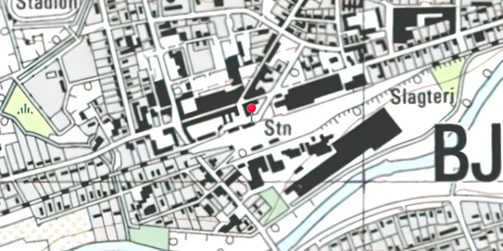 Historisk kort over Bjerringbro Station
