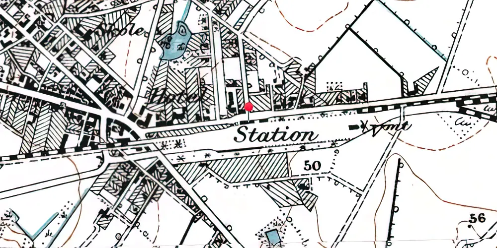 Historisk kort over Bramming Station