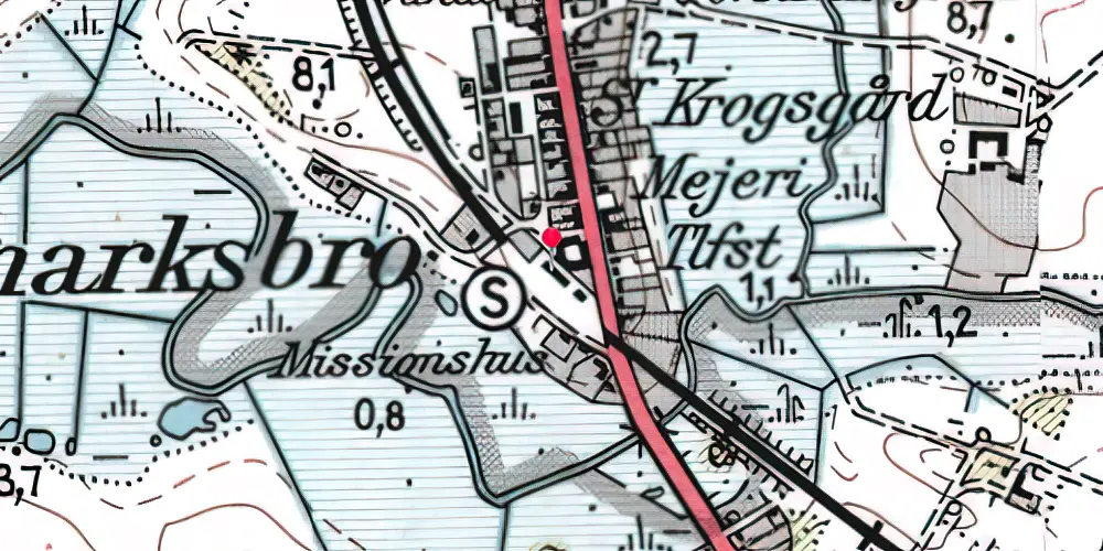 Historisk kort over Bækmarksbro Station