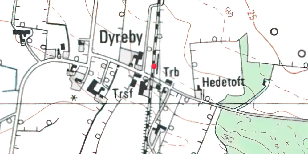 Historisk kort over Dyreby Trinbræt