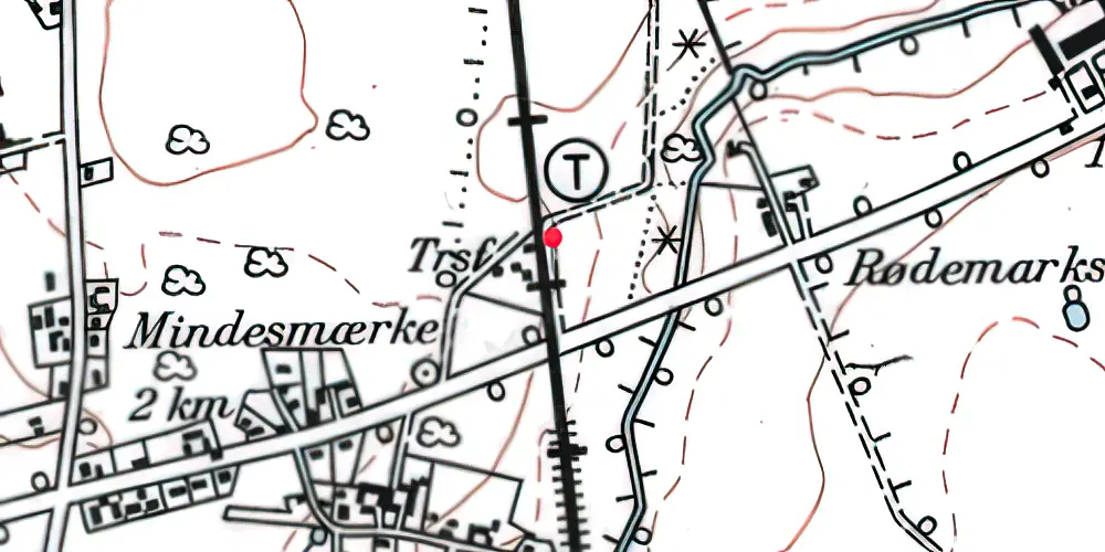 Historisk kort over Egøje Trinbræt