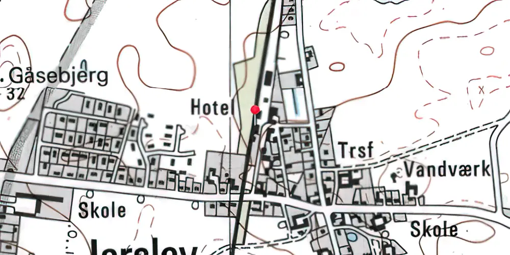 Historisk kort over Jerslev Station