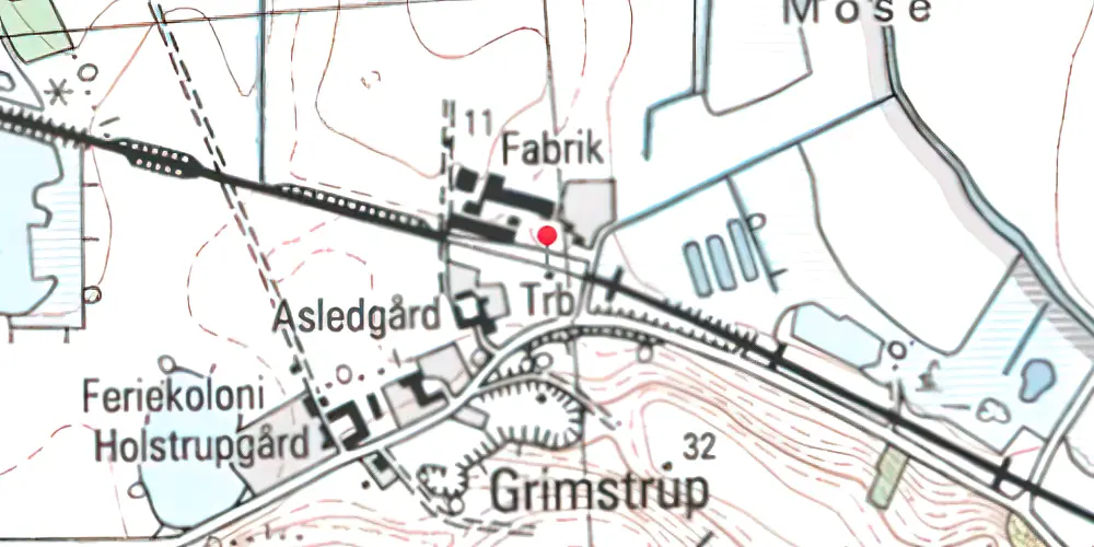 Historisk kort over Grimstrup Trinbræt