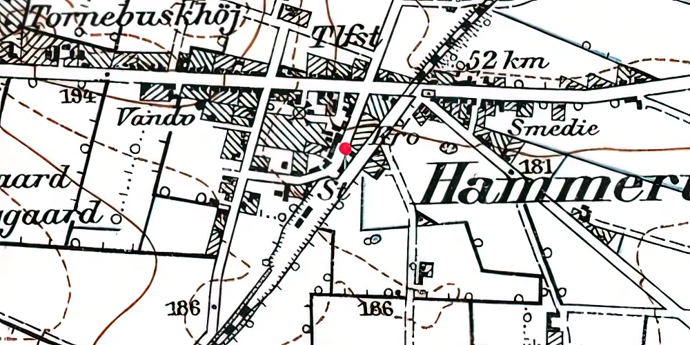 Historisk kort over Hammerum Station