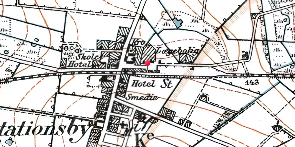 Historisk kort over Holsted Station