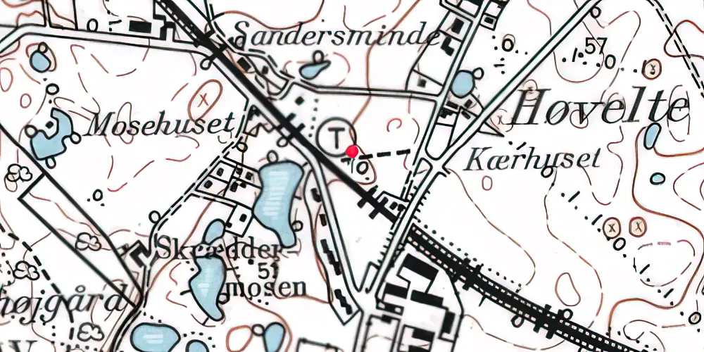 Historisk kort over Høvelte S-togstrinbræt