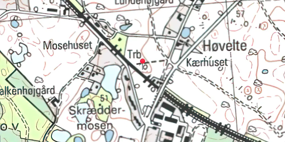 Historisk kort over Høvelte S-togstrinbræt