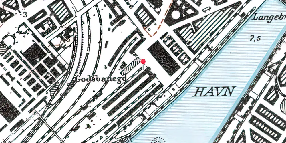 Historisk kort over København Godsbanegård