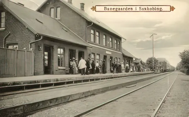 Billede af Sakskøbing Station ca. 1908.